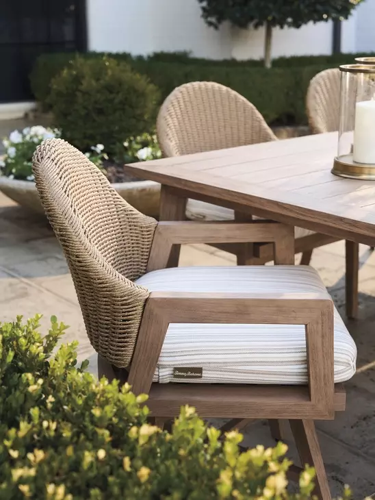 Isle of Palms Beige Upholstered Outdoor Arm Chair