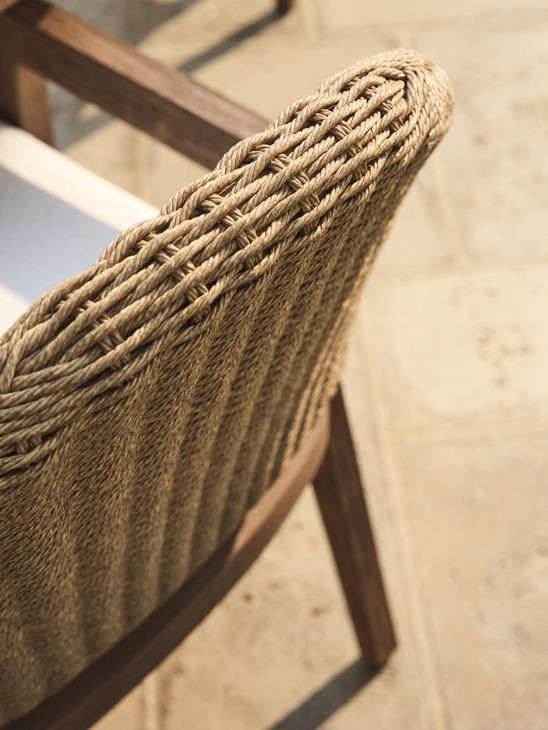 Isle of Palms Ivory Upholstered Outdoor Arm Chair