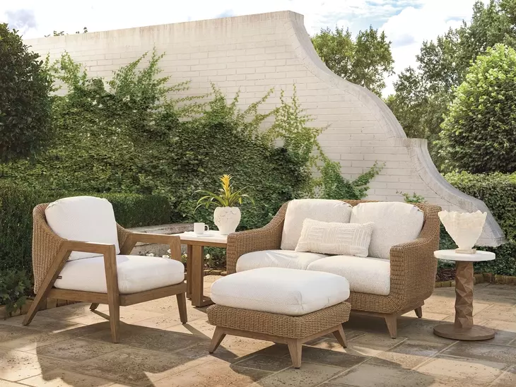 Isle of Palms Ivory Upholstered Outdoor Lounge Chair