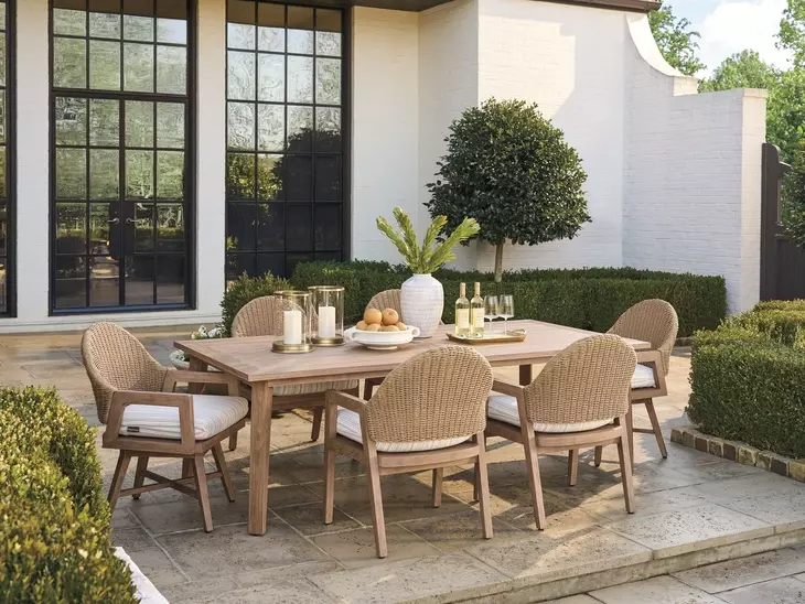 Isle of Palms Beige and Tan Upholstered Swivel Outdoor Dining Chair