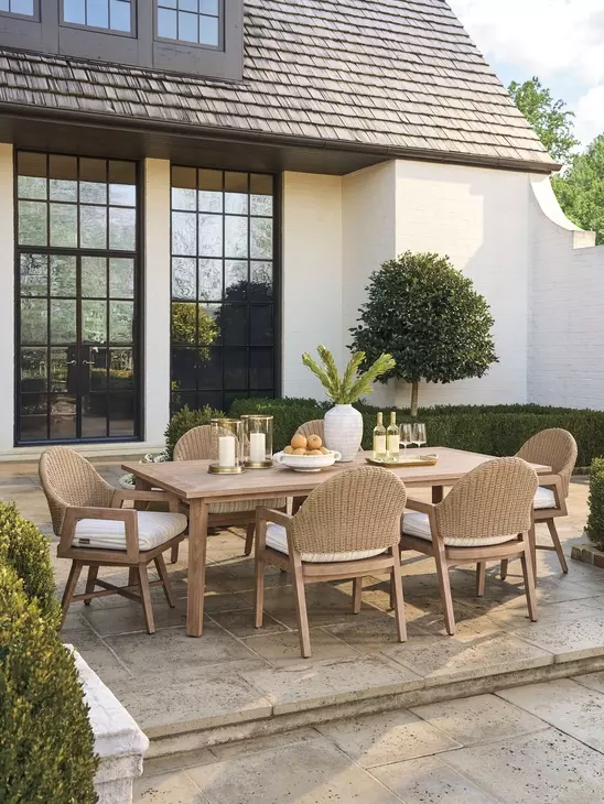 Isle of Palms Beige and Tan Upholstered Swivel Outdoor Dining Chair