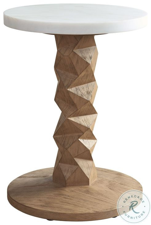 Isle of Palms Mocha and White Agate Stone Top Outdoor Accent Table