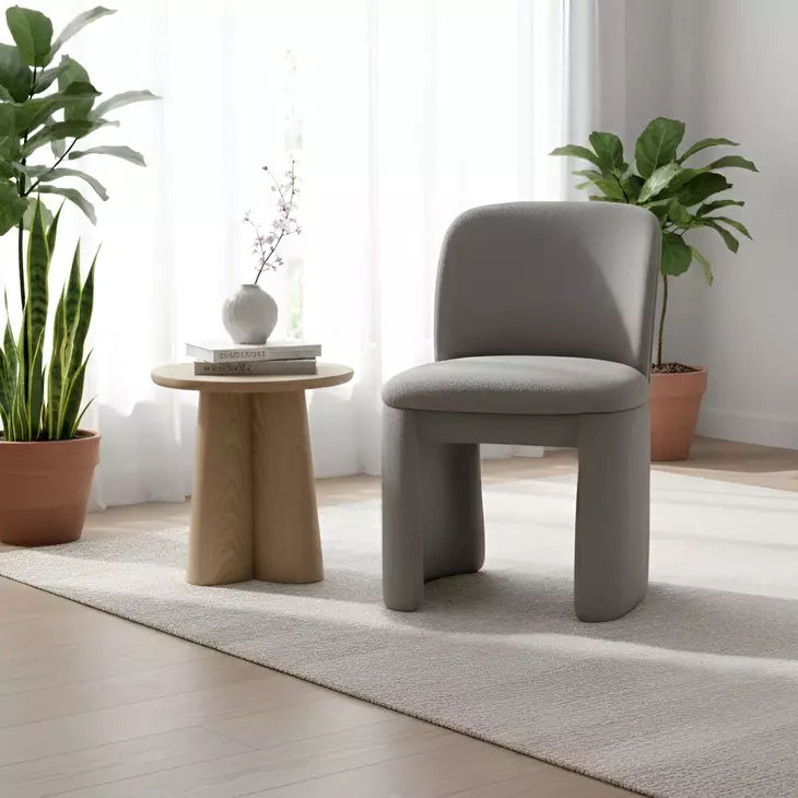 Mia Warm Gray Upholstered Side Chair