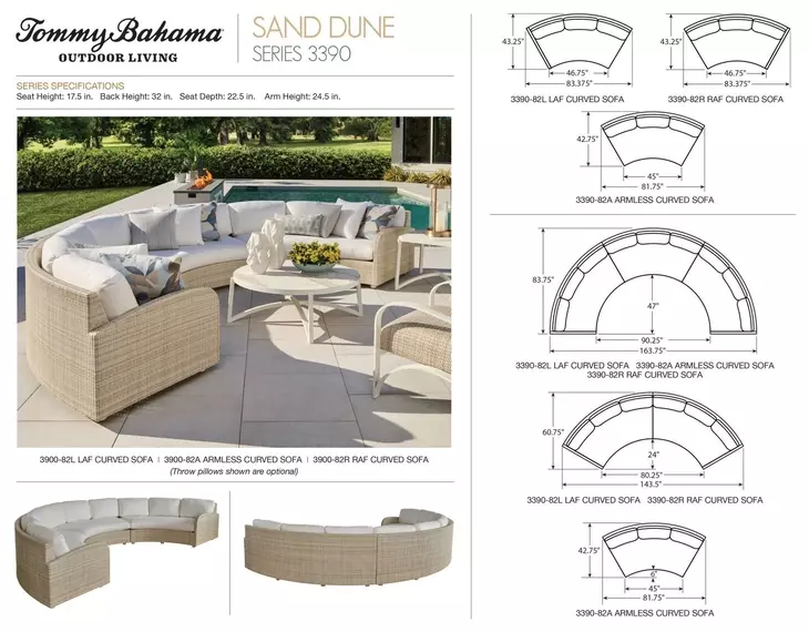 Sand Dune White Outdoor 3 Piece Modular Sectional