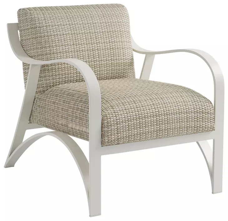 Sand Dune Ivory and Taupe Upholstered Outdoor Lounge Chair