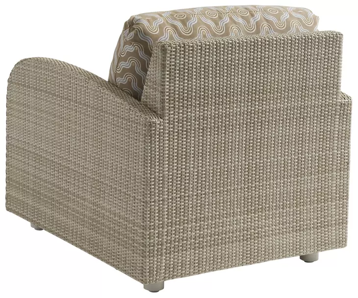 Sand Dune Brown and White Upholstered Outdoor Lounge Chair