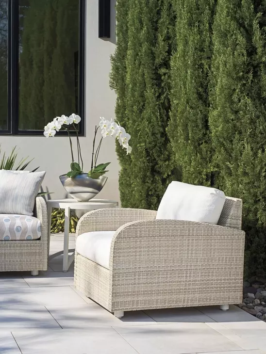 Sand Dune Cream Upholstered Outdoor Lounge Chair