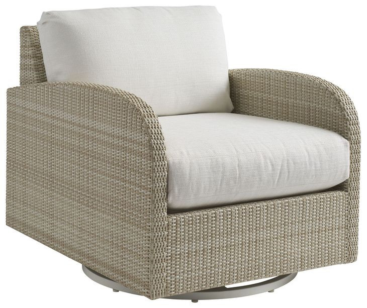 Sand Dune Cream Upholstered Outdoor Swivel Lounge Chair