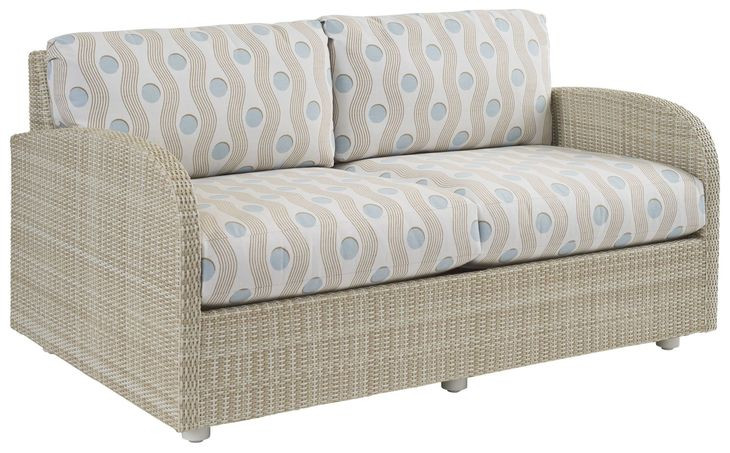 Sand Dune Cream and Blue Outdoor 60" Loveseat