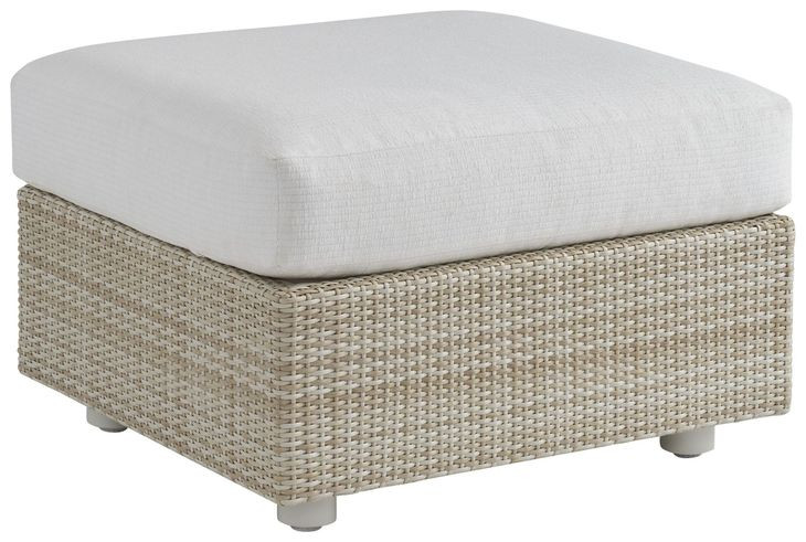 Sand Dune Cream Upholstered Outdoor Rectangular Ottoman