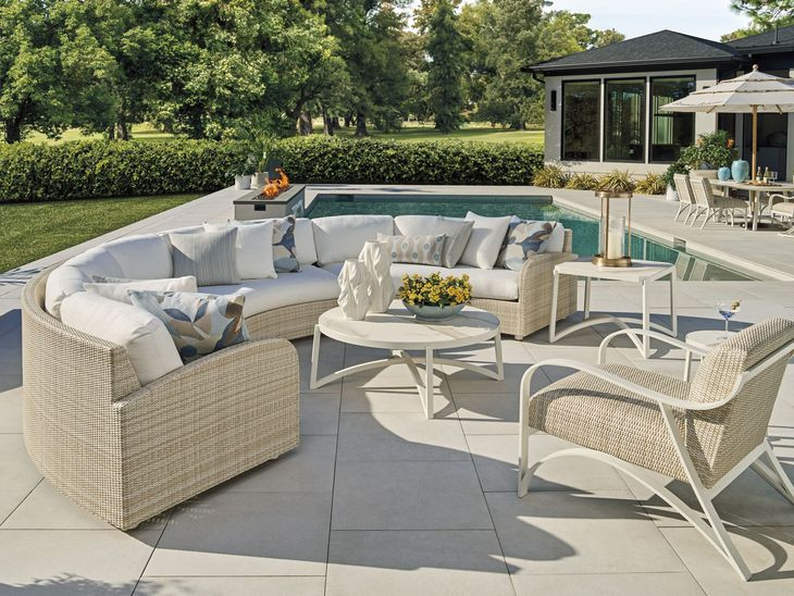 Sand Dune Cream Outdoor Square Stone Top End Table