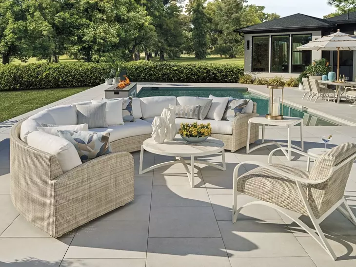 Sand Dune Cream Outdoor Square Stone Top End Table