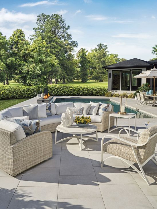 Sand Dune Cream Outdoor Square Stone Top End Table