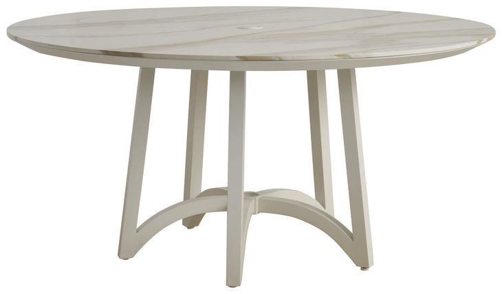 Sand Dune Cream Outdoor 60" Round Stone Top Dining Table