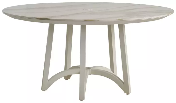 Sand Dune Cream Outdoor 60" Round Stone Top Dining Table