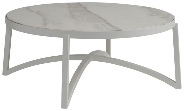 Sand Dune Cream Outdoor Round Stone Top Cocktail Table