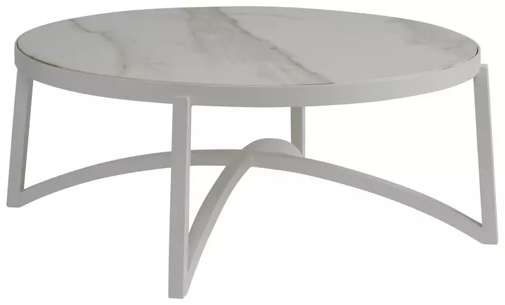 Sand Dune Cream Outdoor Round Stone Top Cocktail Table