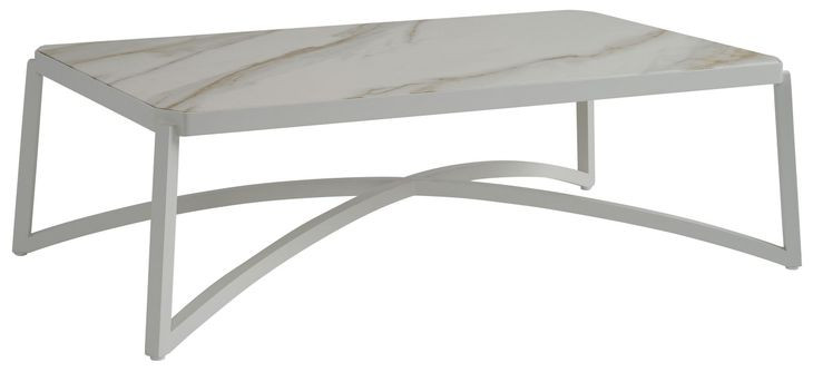 Sand Dune Cream Outdoor Rectangular Stone Top Cocktail Table