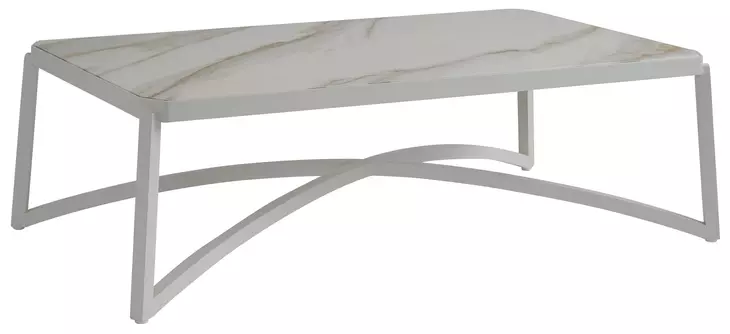 Sand Dune Cream Outdoor Rectangular Stone Top Cocktail Table