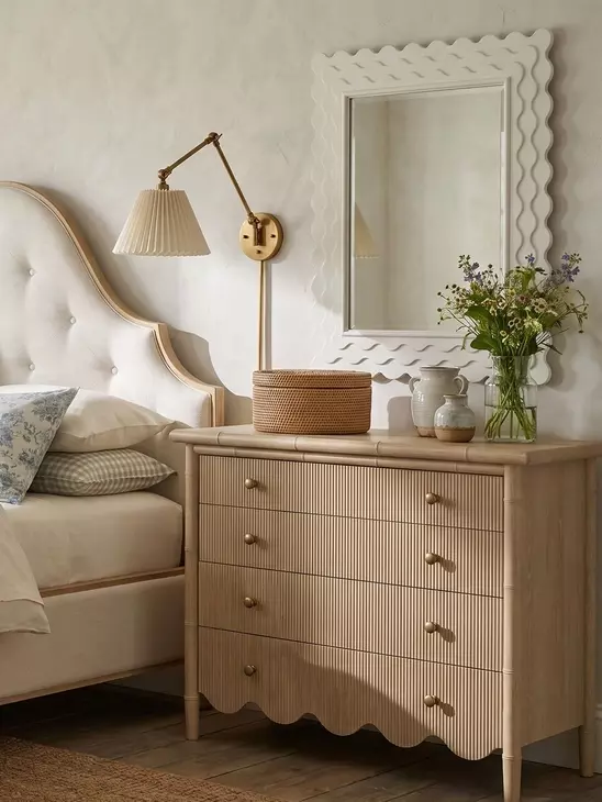 Haven Warm White Rectangle Mirror