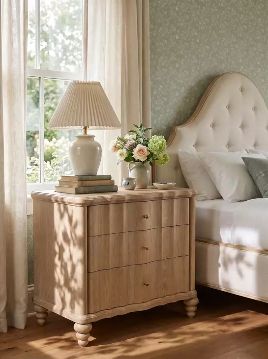 Haven Sundrenched Oak and Ivory Upholstered Panel Bedroom Set