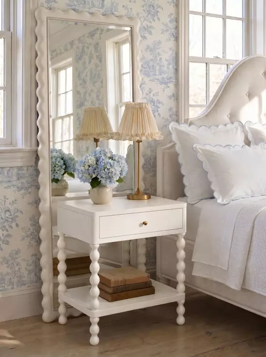 Haven Warm White 1 Drawer Open Nightstand