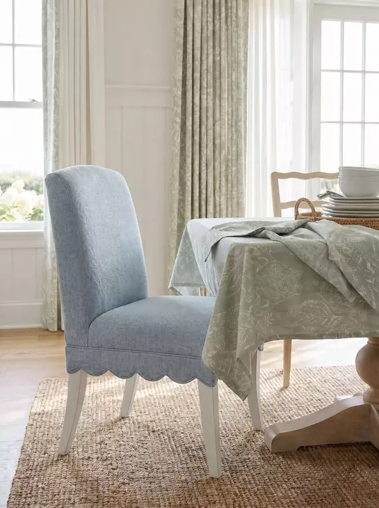 Haven Sea Blue Upholstered Side Chair Set of 2