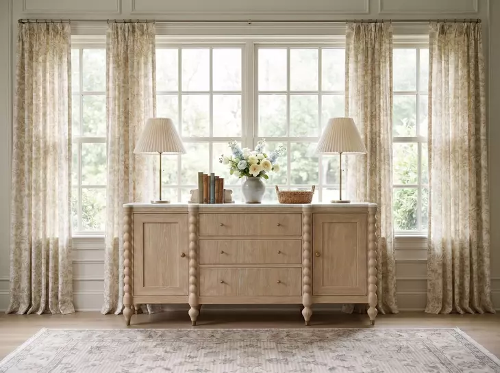 Haven Sun Oak 72" 3 Drawer Credenza