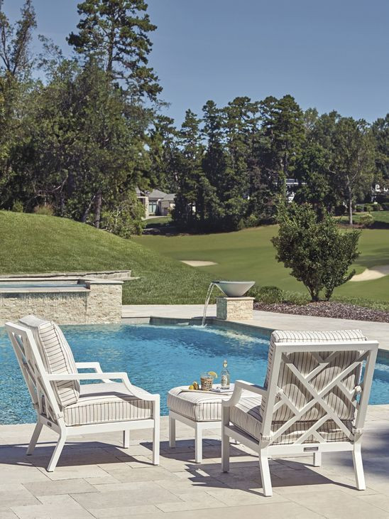 Island Classic Beige and Brown Upholstered Outdoor Lounge Chair
