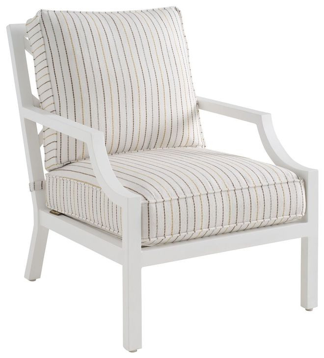 Island Classic Beige and Brown Upholstered Outdoor Lounge Chair