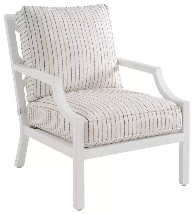 Island Classic Beige and Brown Upholstered Outdoor Lounge Chair