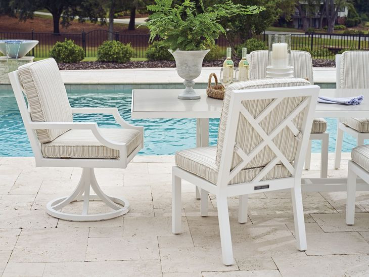 Island Classic Beige and Brown Upholstered Outdoor Side Chair