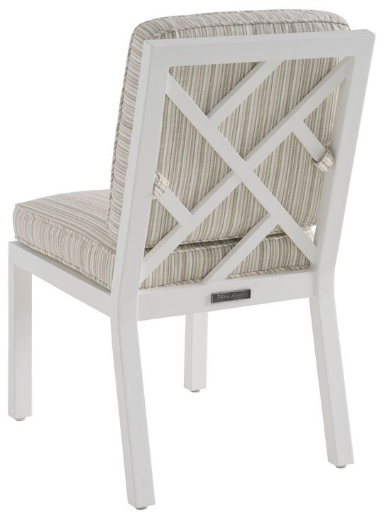 Island Classic Beige and Brown Upholstered Outdoor Side Chair