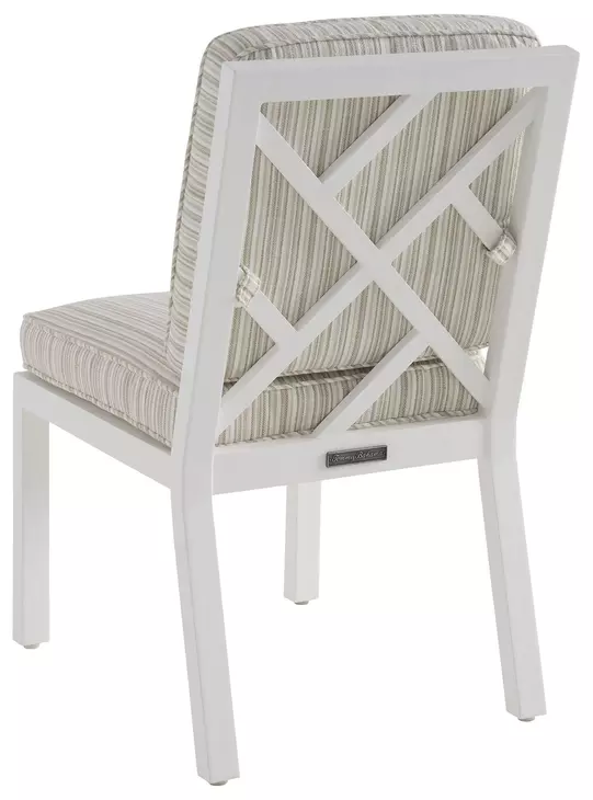 Island Classic Beige and Brown Upholstered Outdoor Side Chair