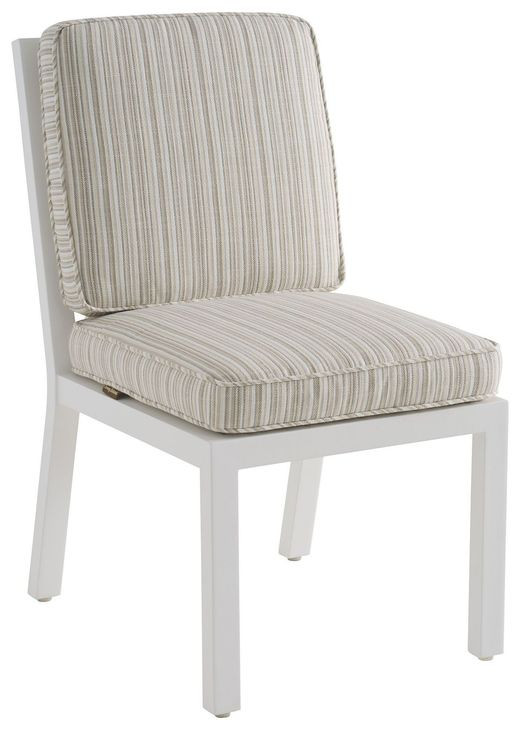 Island Classic Beige and Brown Upholstered Outdoor Side Chair