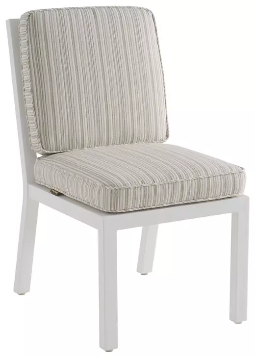 Island Classic Beige and Brown Upholstered Outdoor Side Chair