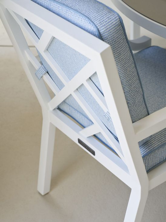 Island Classic Blue Upholstered Outdoor Arm Chair