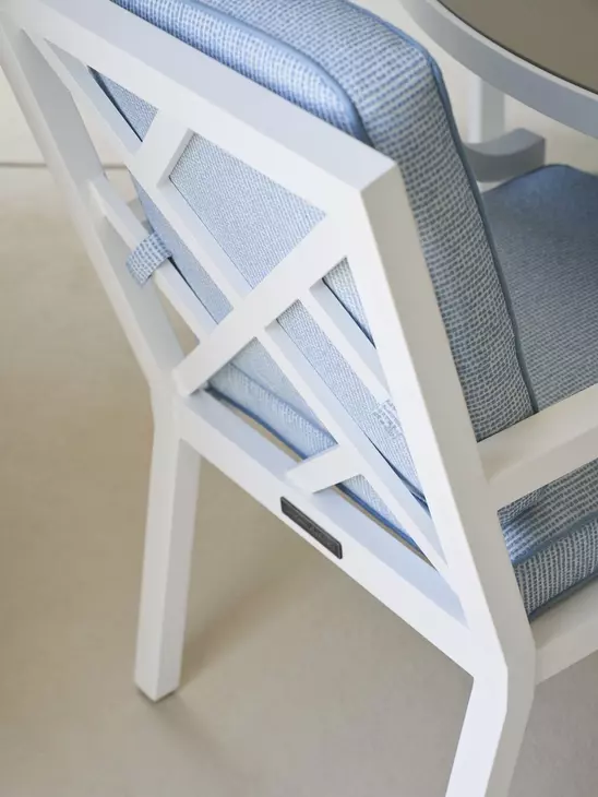 Island Classic Blue Upholstered Outdoor Arm Chair