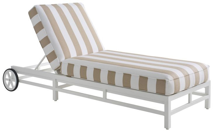 Island Classic White and Brown Outdoor 85" Chaise