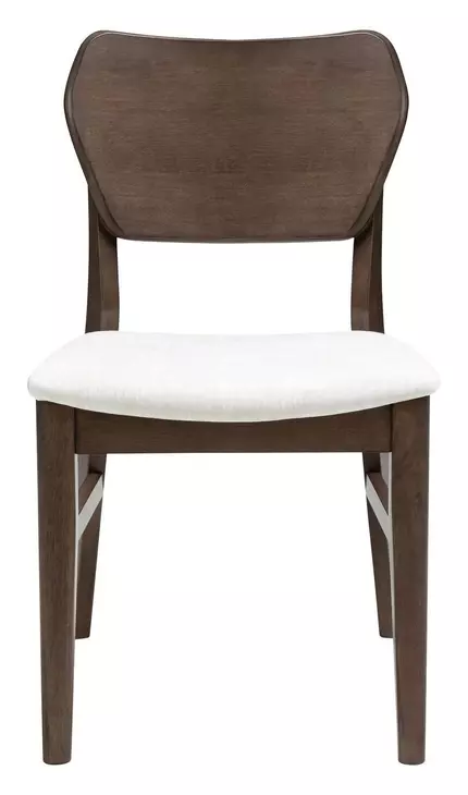 West End Ivory and Saddle Brown Upholstered Side Chair Set of 2