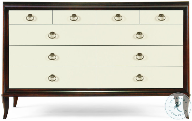 Tribeca American Walnut And Cream 8 Drawer Dresser