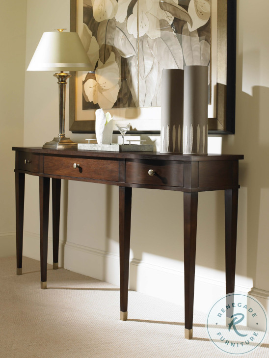 Tribeca American Walnut 3 Drawer Console Table