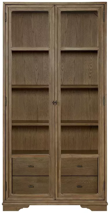 Magnolia Almond 2 Glass Door Tall Display Cabinet