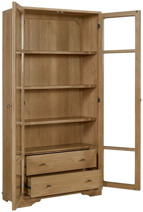 Magnolia Cashew 2 Glass Door Tall Display Cabinet