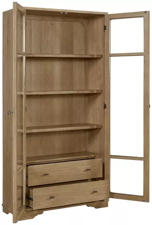 Magnolia Cashew 2 Glass Door Tall Display Cabinet