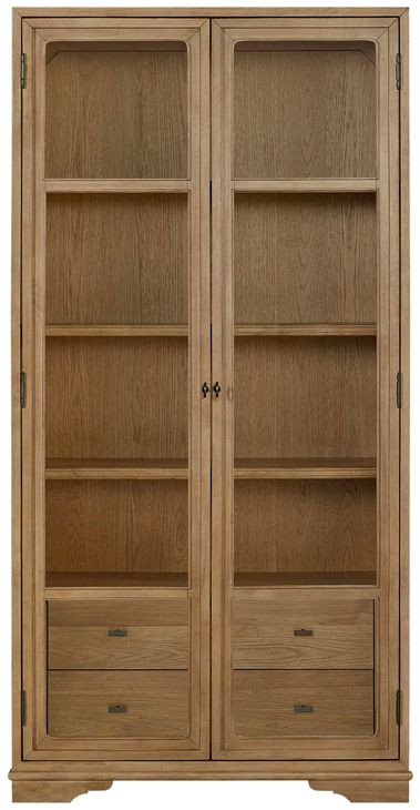 Magnolia Cashew 2 Glass Door Tall Display Cabinet