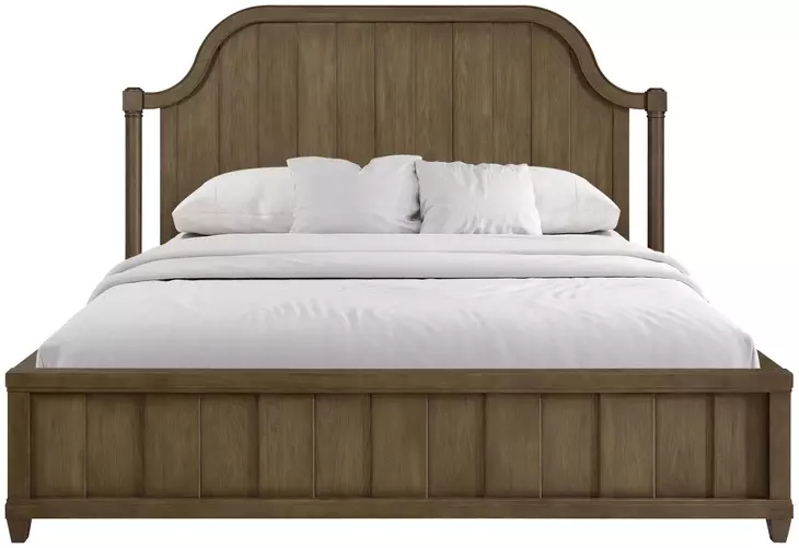 Magnolia Almond King Planked Panel Bed