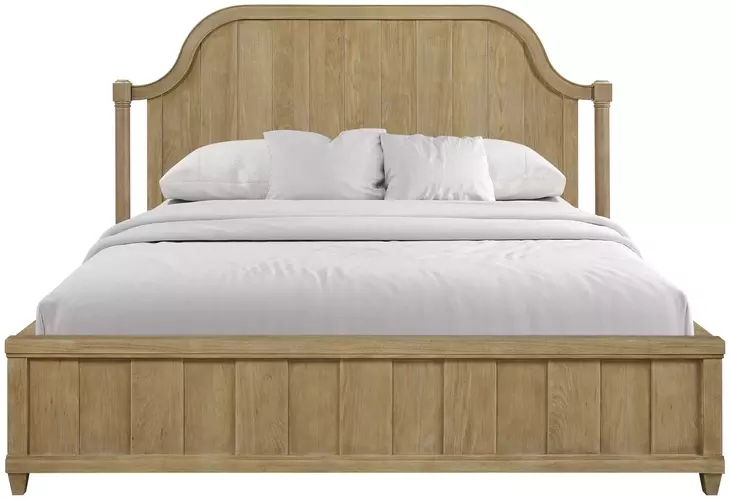 Magnolia Cashew Queen Planked Panel Bed