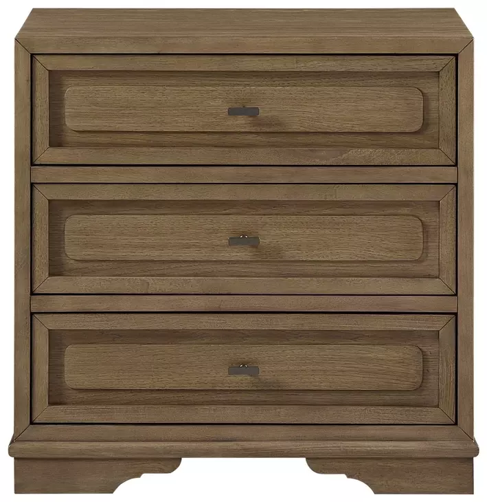 Magnolia Almond 3 Drawer Nightstand with USB Charging