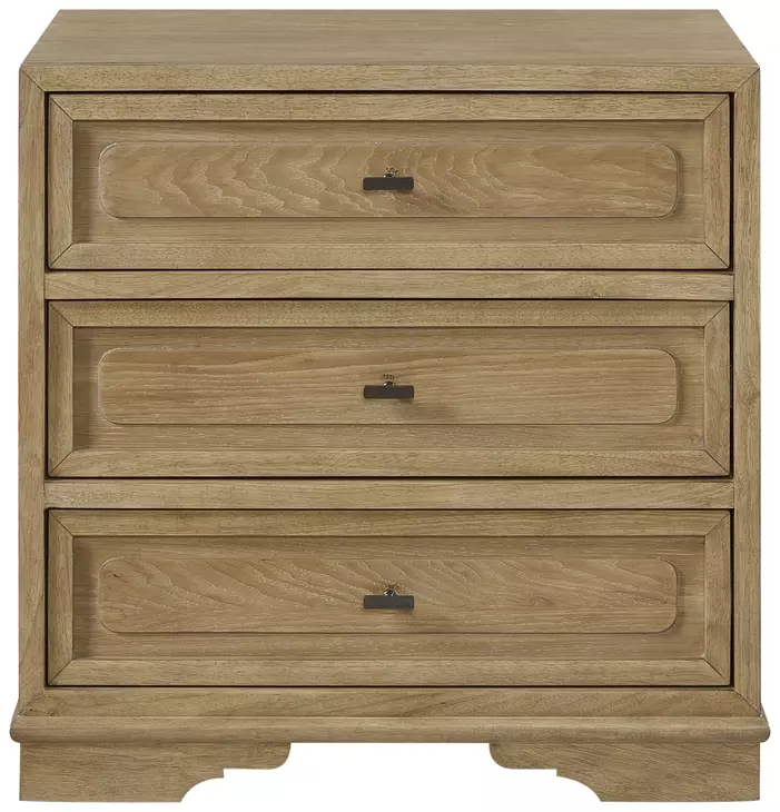 Magnolia Cashew 3 Drawer Nightstand with USB Charging